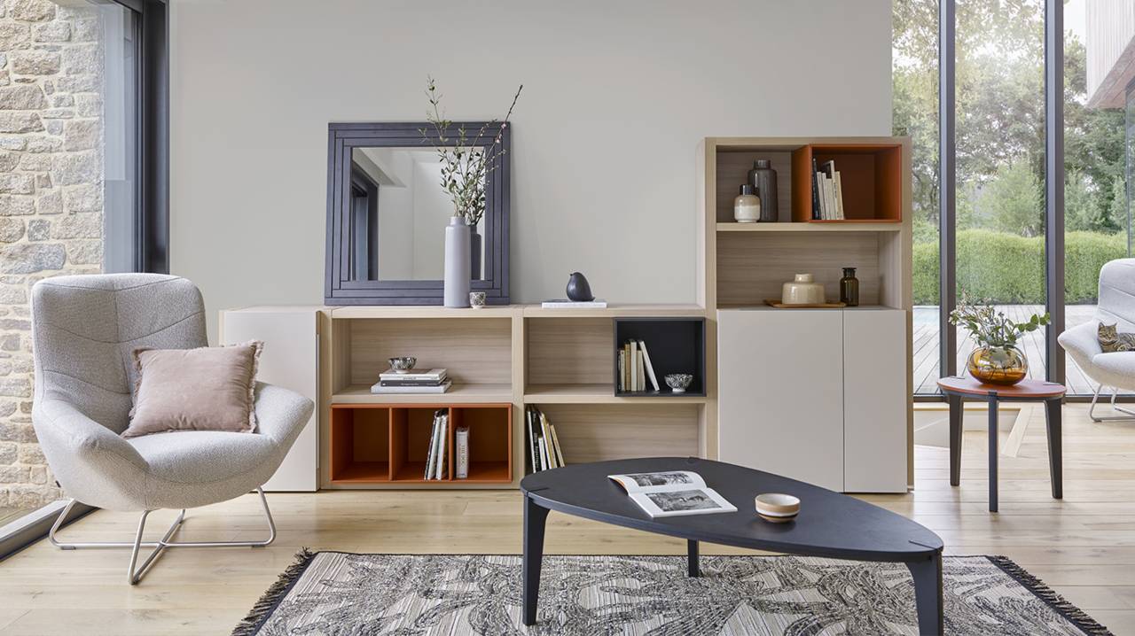 pièce de vie rangement modulable meubles gautier