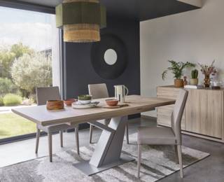 Table pied noir “Y” avec allonge Setis