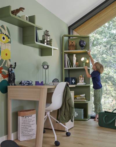 Inspiration Chambre Enfant Peps vert sauge meubles Gautier